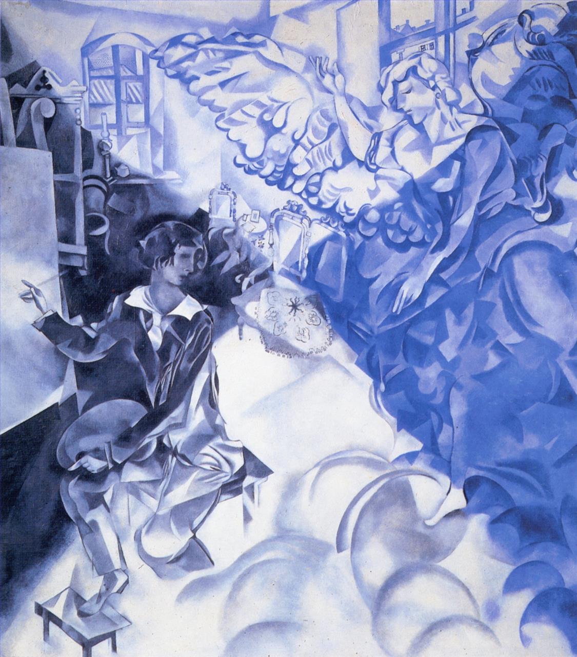 Selbstporträt mit Muse Zeitgenosse Marc Chagall Ölgemälde